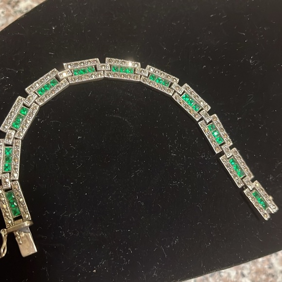 Chrome Diopside marcasite bracelet - Picture 8 of 9